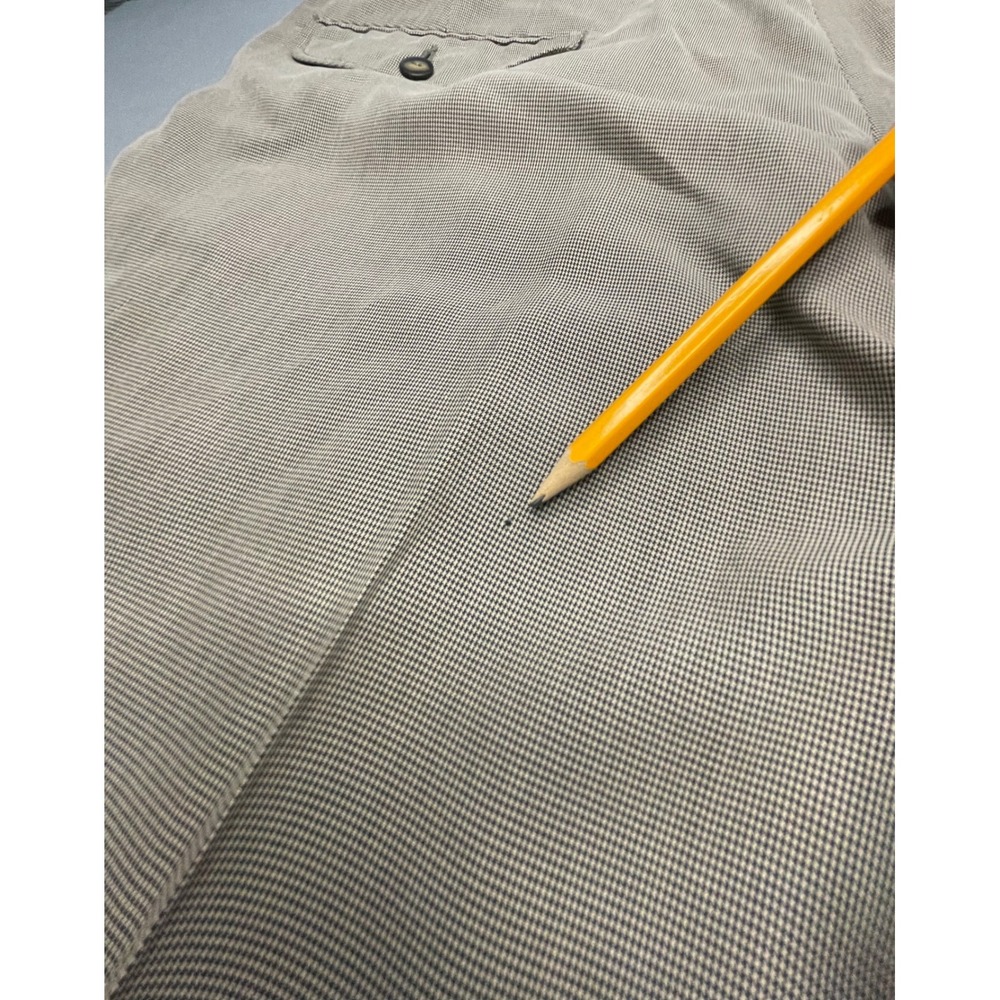 Chereskin Mens Tan Micro Houndstooth Pleated Cuffed Dress Pants 36x28 - Picture 3 of 12
